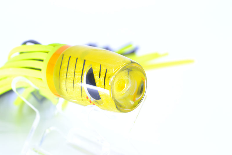 Amaral Lures Yellow Pearl Black Stripes Evil Eyes Baby Jararaca 5" 1.4oz Yellow *CHIPPED*
