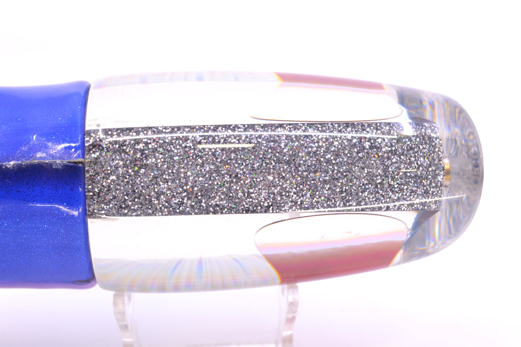 Koya Lures Silver Rainbow Starburst Red Eyes Large Poi Dog 16" 14.5oz FT Vinyl Blue Dream