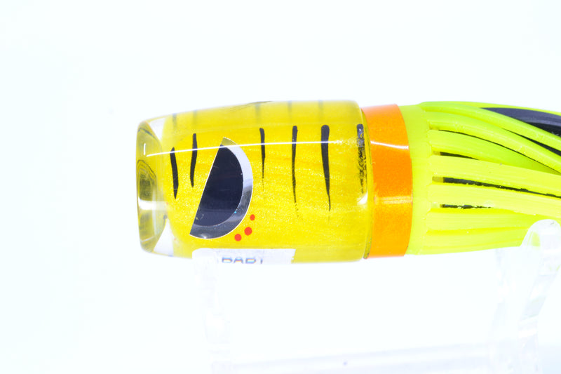 Amaral Lures Yellow Pearl Black Stripes Evil Eyes Baby Jararaca 5" 1.4oz Yellow *CHIPPED*