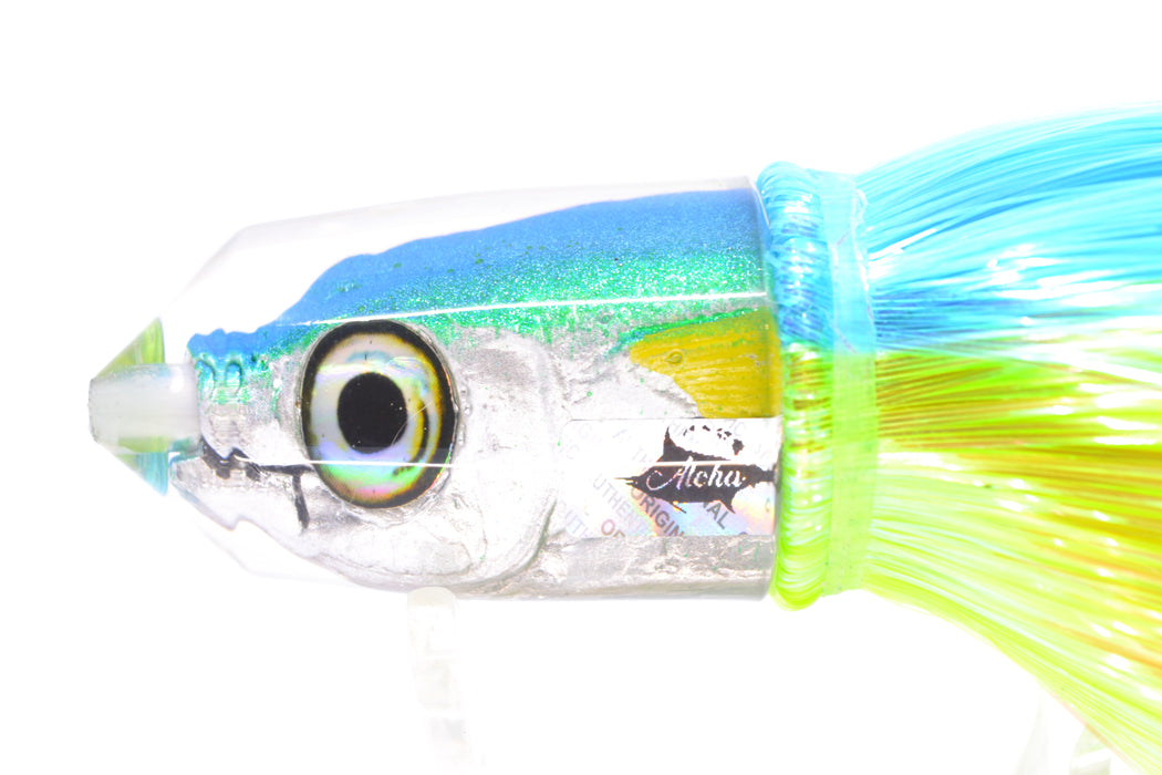 Aloha Lures Ice Blue-Green Back Yellow Fins Kagi Malolo 9" 4oz Strobez Ice Blue-Green