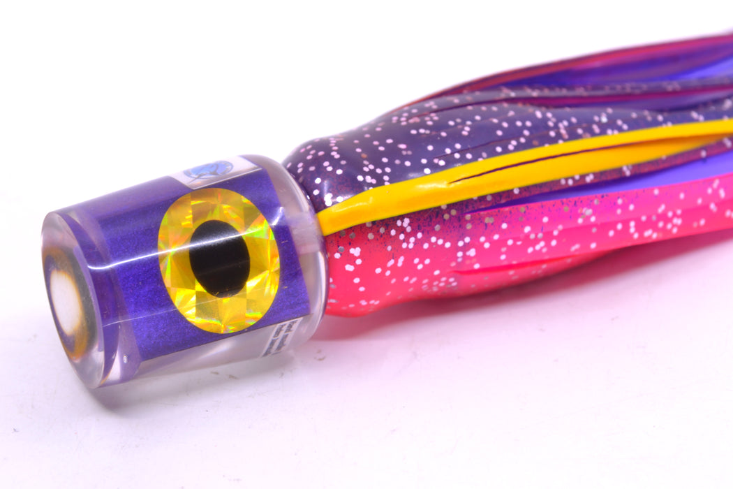 Azores Lures Purple Pearl Black-Gold Eyes Mini Tuna Feast 7" 2.3oz Skirted Purple-Yellow-Pink