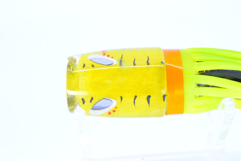 Amaral Lures Yellow Pearl Black Stripes Evil Eyes Baby Jararaca 5" 1.4oz Yellow *CHIPPED*
