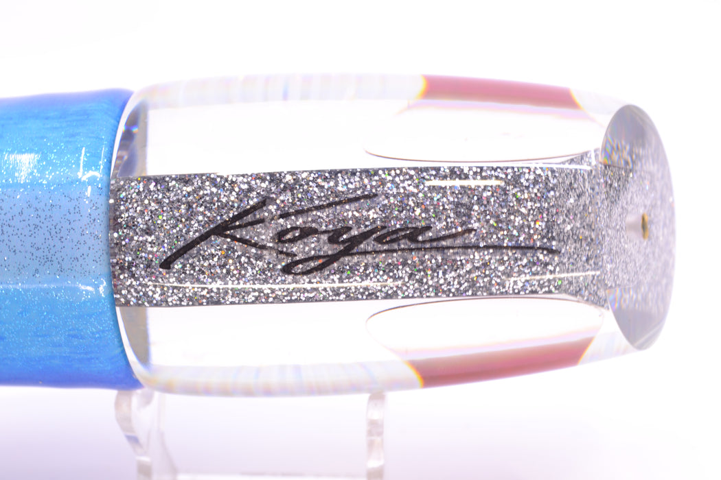 Koya Lures Silver Rainbow Starburst Red Eyes Large Poi Dog 16" 14.5oz FT Vinyl Blue Dream