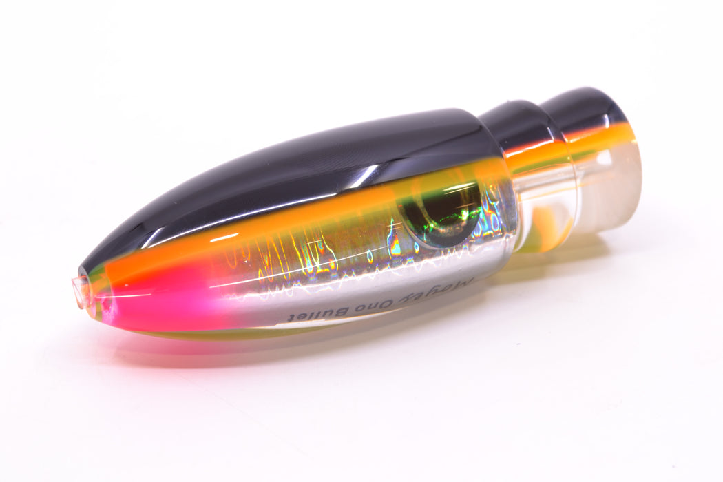Moyes Lures Silver Aurora Black-Orange Back Keeled Medium Ono Bullet 9" 5.8oz GZE