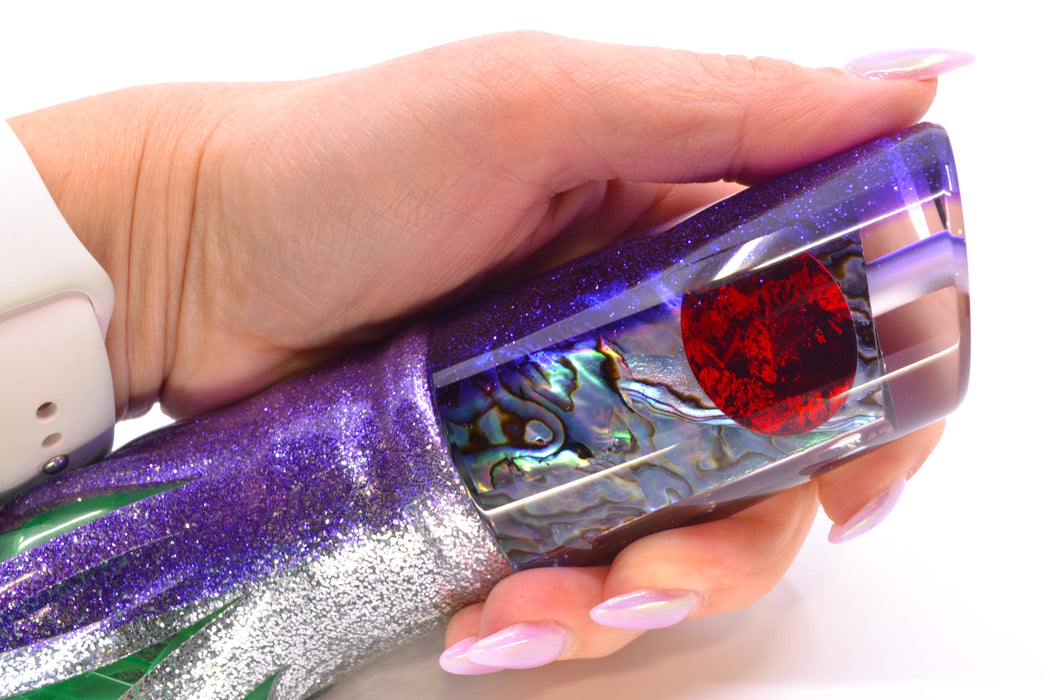TANTRUM Lures Paua Shell Purple Back Red Eyes Large Kaboom 12" 11oz Skirted Purple-Silver GZE