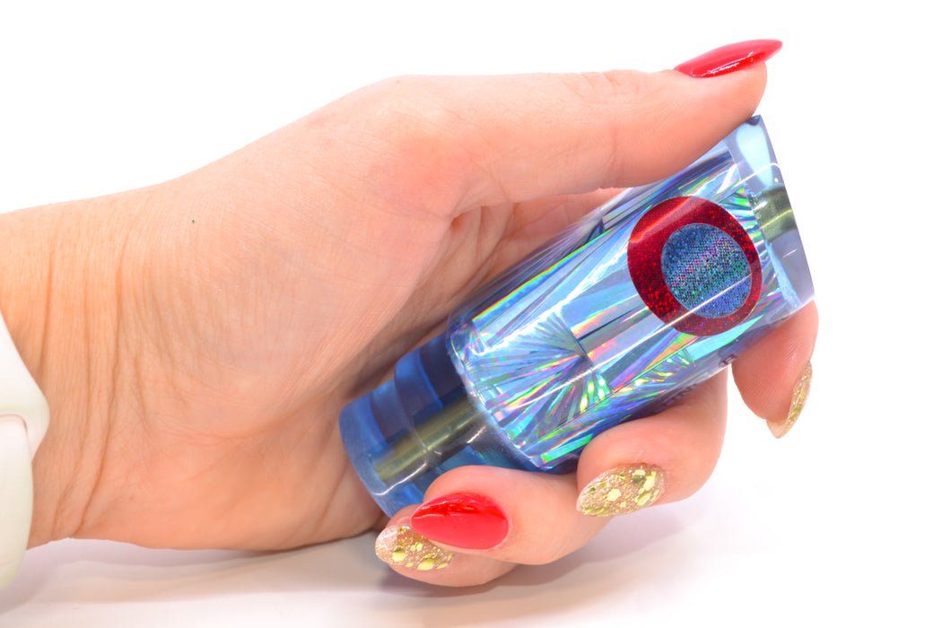 Koya Lures Ice Blue Rainbow Starburst Black-Red Eyes JP Small Lunger 10" 3.5oz