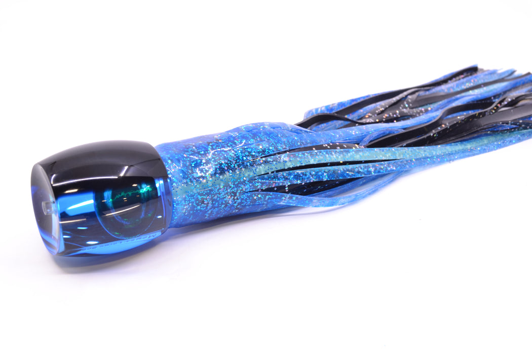 Moyes Lures Blue Mirrored Black Back Large Secret 12" 6.5oz Skirted Blue Dots/Black GZE