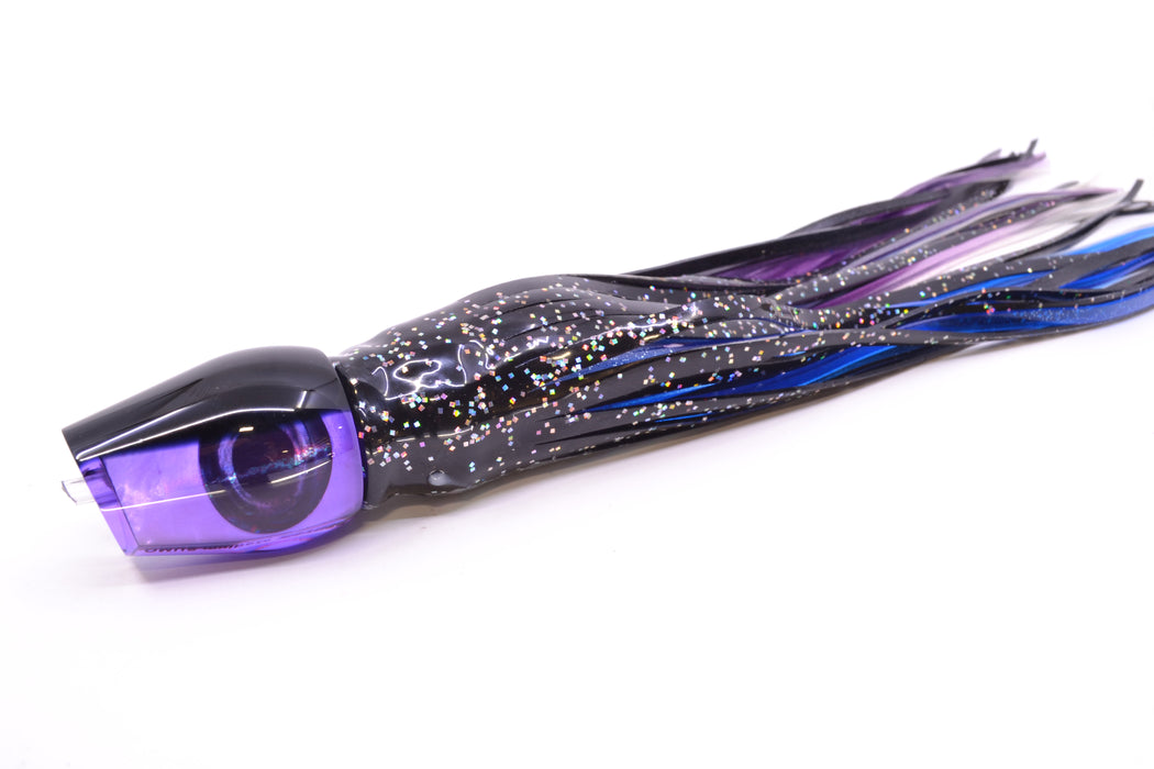 Moyes Lures Purple MOP Black Back Taxi Eyes Medium Sumo 12" 6.8oz Skirted Black Aurora