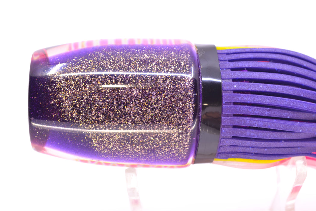 Amaral Lures Pink Pearl Rainbow Scale Purple Stripes Purple Back Jararaca 12" 4oz