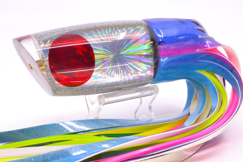 Koya Lures Silver Starburst Red Eyes Medium Poi Dog 14" 10oz Fire Tailz Vinyl Blue Dream