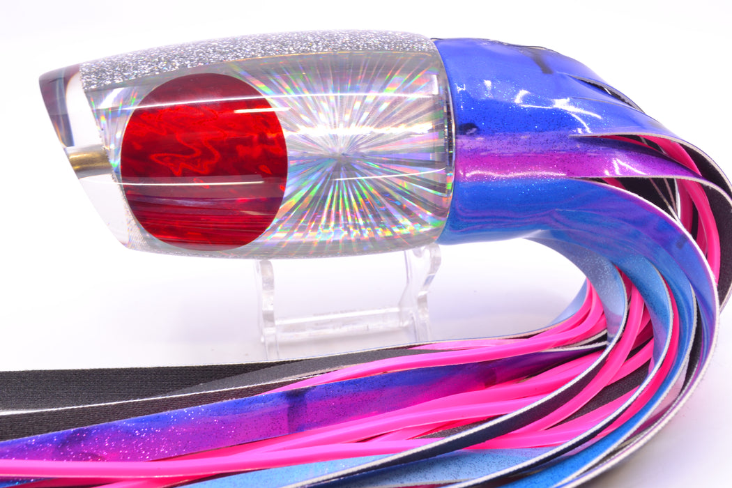 Koya Lures Silver Rainbow Starburst Red Eyes Large Poi Dog 16" 14.5oz FT Vinyl Blue Dream