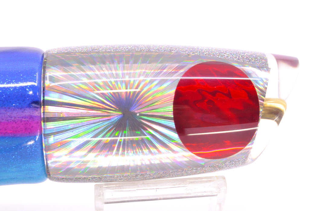 Koya Lures Silver Starburst Red Eyes Medium Poi Dog 14" 10oz Fire Tailz Vinyl Blue Dream