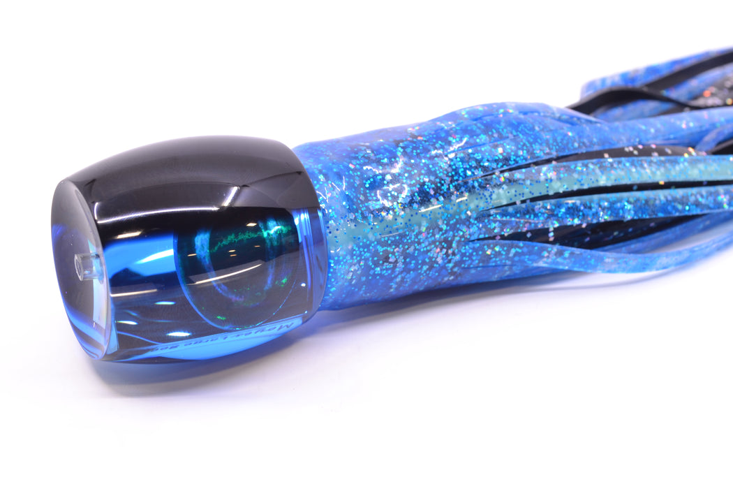 Moyes Lures Blue Mirrored Black Back Large Secret 12" 6.5oz Skirted Blue Dots/Black GZE