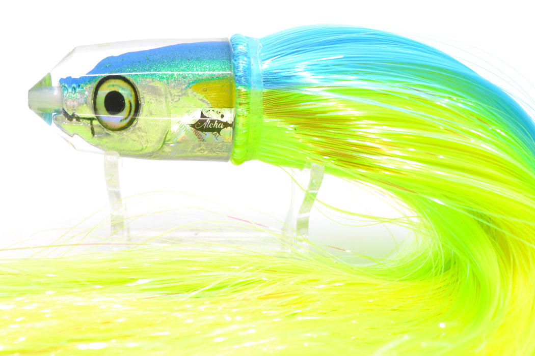 Aloha Lures Ice Blue-Green Back Yellow Fins Kagi Malolo 9" 4oz Strobez Ice Blue-Green