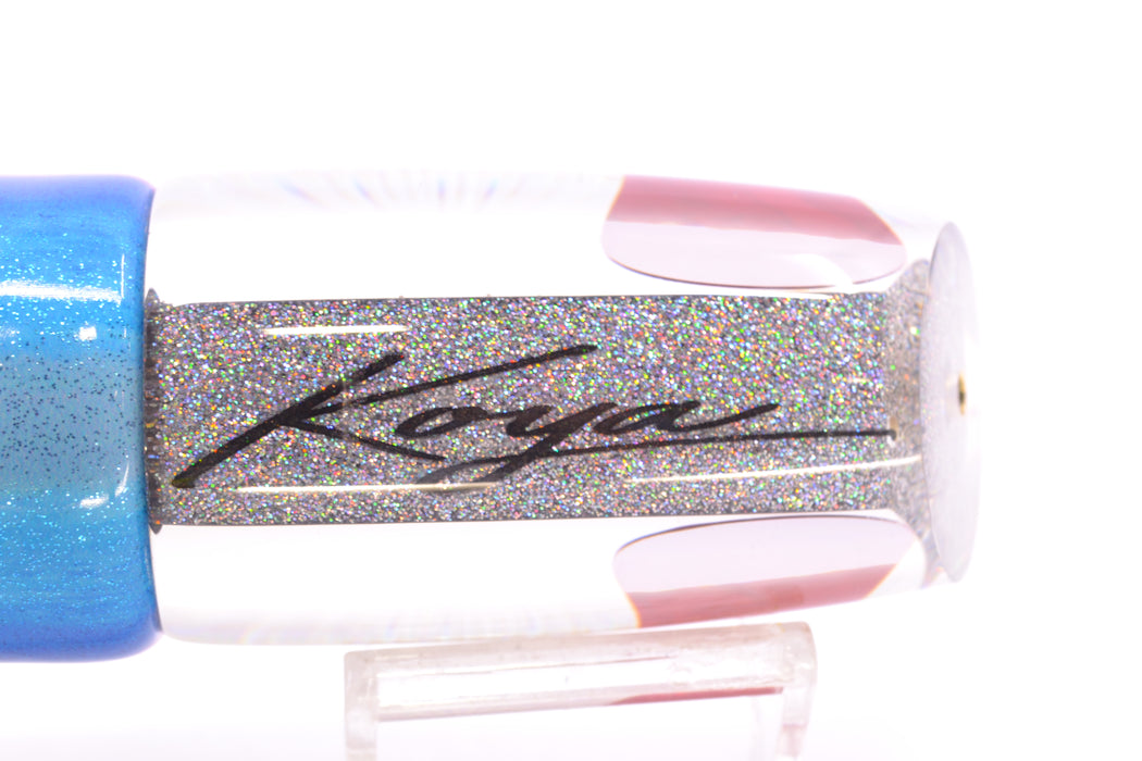 Koya Lures Silver Starburst Red Eyes Medium Poi Dog 14" 10oz Fire Tailz Vinyl Blue Dream