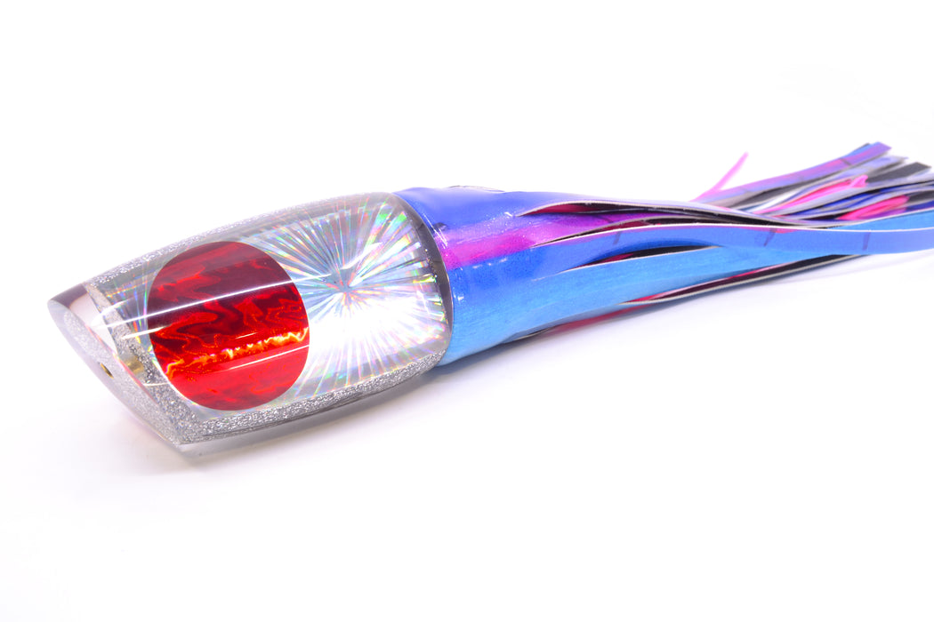 Koya Lures Silver Rainbow Starburst Red Eyes Large Poi Dog 16" 14.5oz FT Vinyl Blue Dream