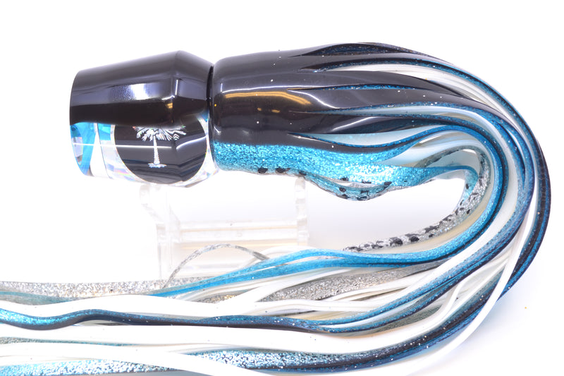Palmetto Lures Ice Blue-Silver Rainbow Flake Black Back Mischief 10" 6oz Skirted