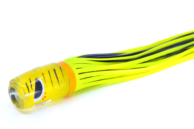 Amaral Lures Yellow Pearl Black Stripes Evil Eyes Baby Jararaca 5" 1.4oz Yellow *CHIPPED*