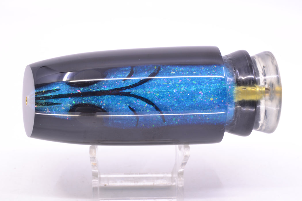 Joe Yee by KEGZ-Niiyama Collab Blue Rainbow Flake Fish Head Black Back Super Plunger 14" 7.2oz