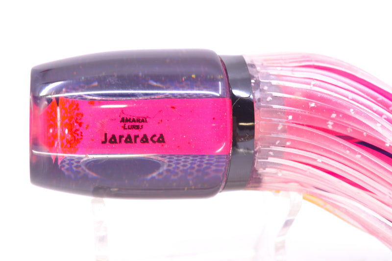 Amaral Lures Pink Pearl Rainbow Scale Purple Stripes Purple Back Jararaca 12" 4oz