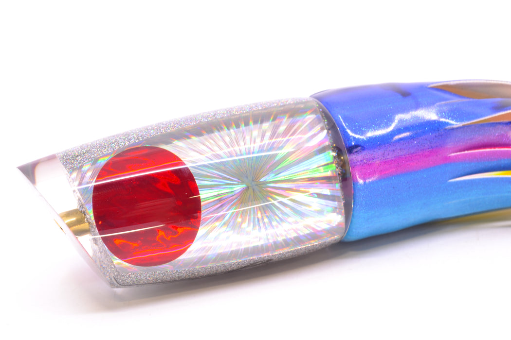 Koya Lures Silver Starburst Red Eyes Medium Poi Dog 14" 10oz Fire Tailz Vinyl Blue Dream