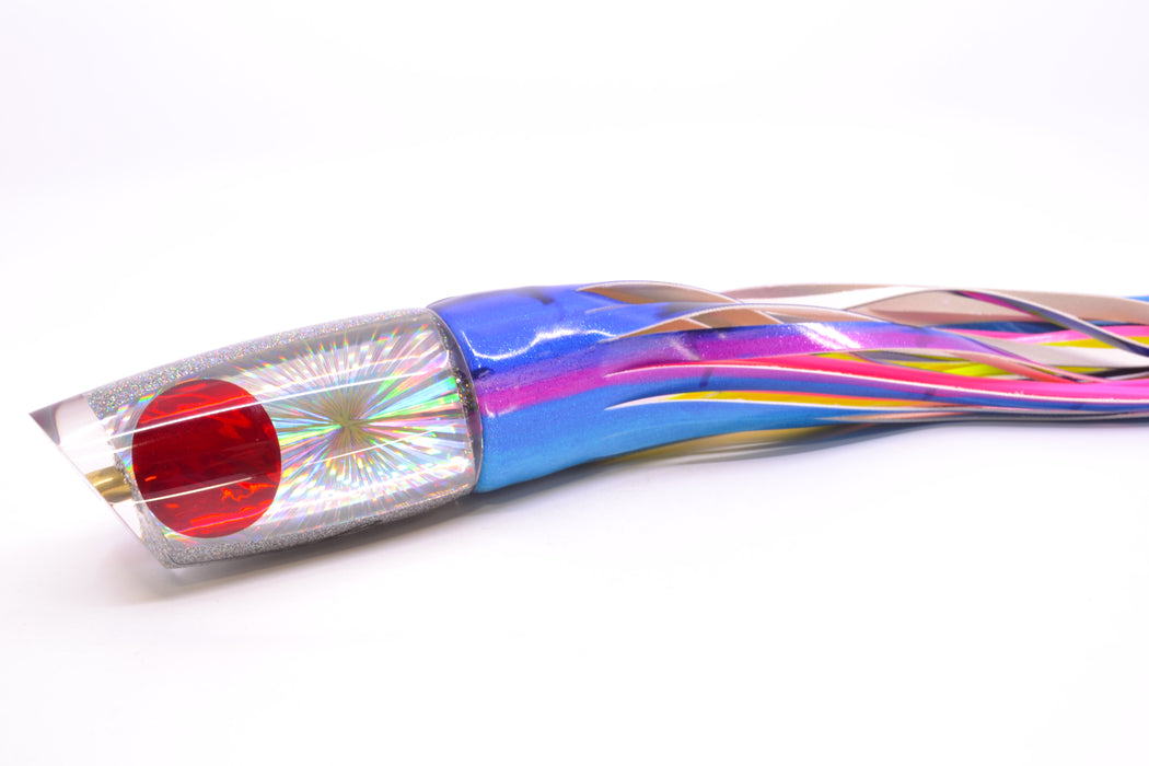 Koya Lures Silver Starburst Red Eyes Medium Poi Dog 14" 10oz Fire Tailz Vinyl Blue Dream