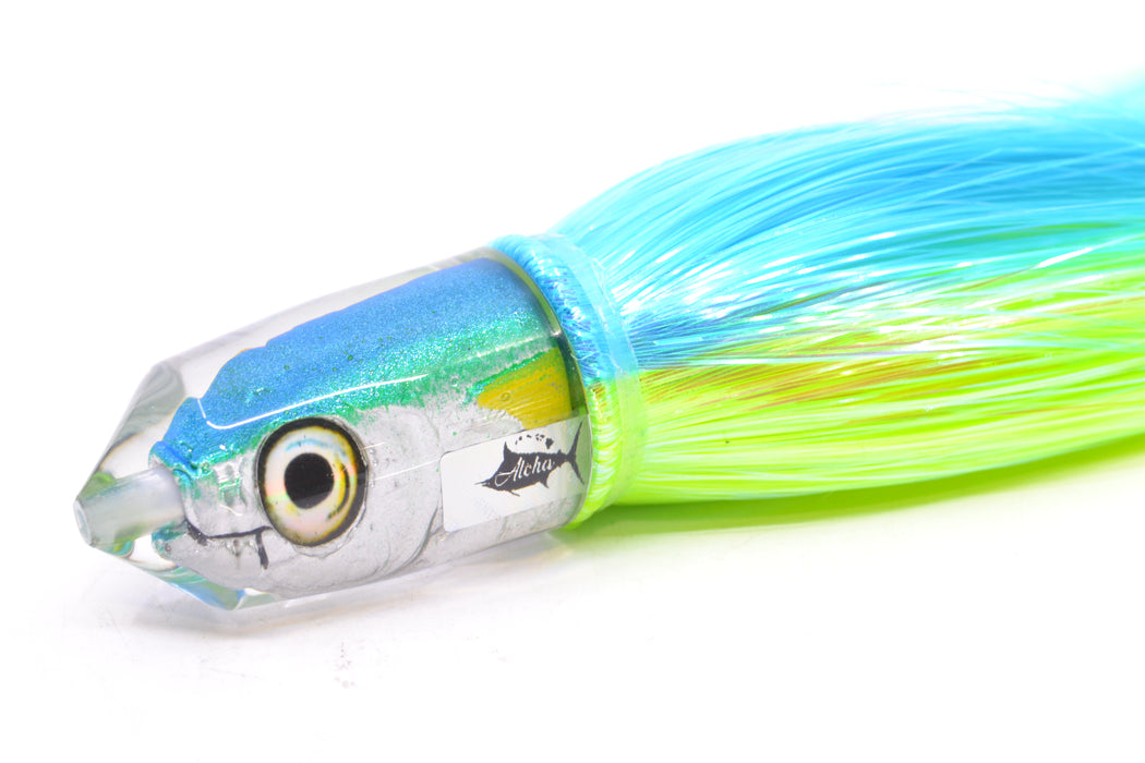 Aloha Lures Ice Blue-Green Back Yellow Fins Kagi Malolo 9" 4oz Strobez Ice Blue-Green