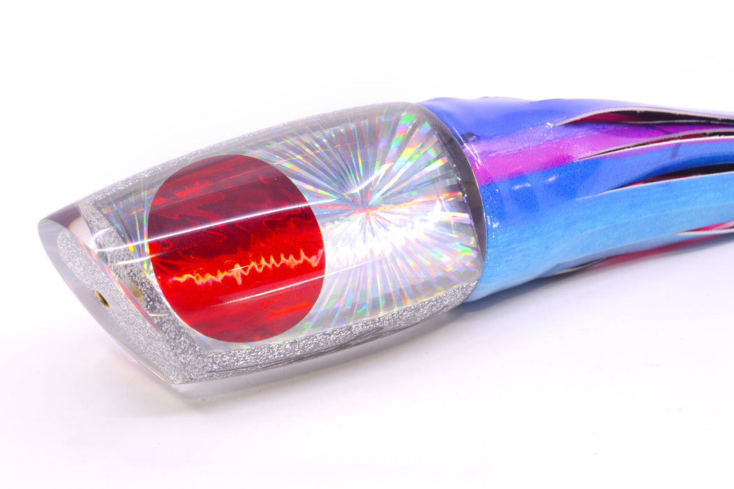 Koya Lures Silver Rainbow Starburst Red Eyes Large Poi Dog 16" 14.5oz FT Vinyl Blue Dream