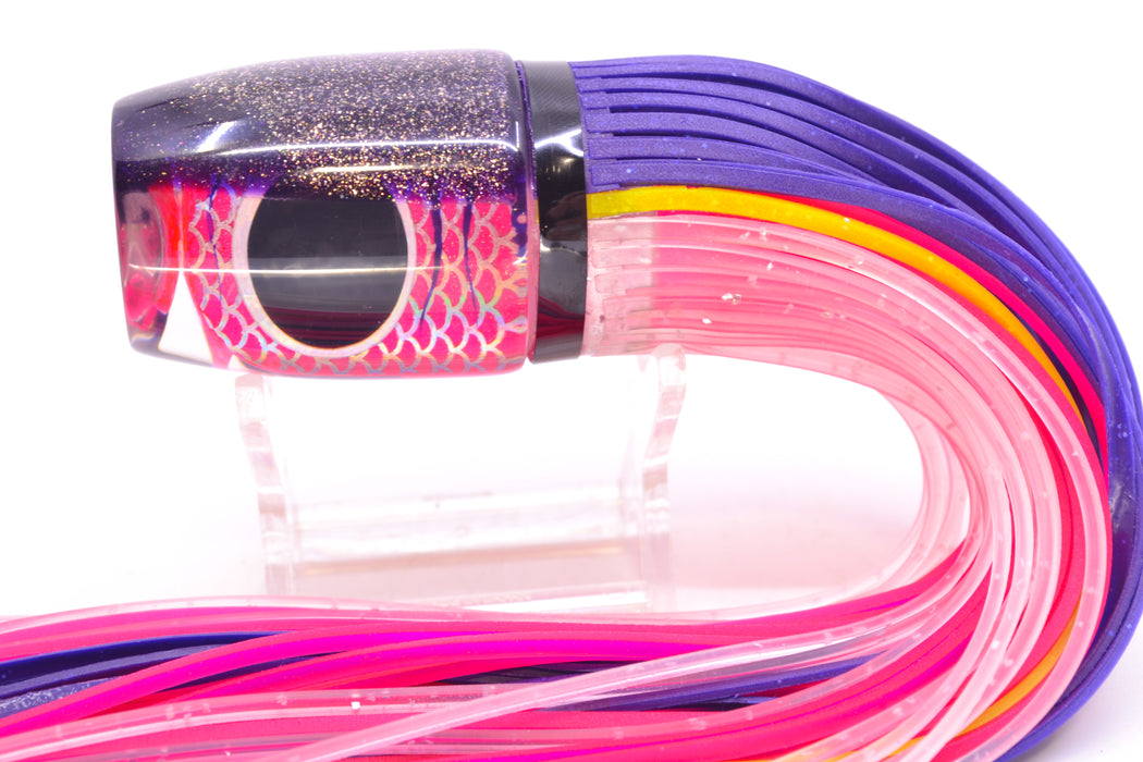 Amaral Lures Pink Pearl Rainbow Scale Purple Stripes Purple Back Jararaca 12" 4oz