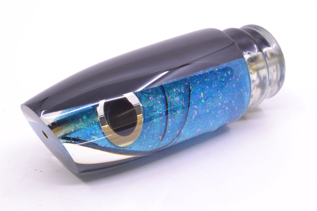 Joe Yee by KEGZ-Niiyama Collab Blue Rainbow Flake Fish Head Black Back Super Plunger 14" 7.2oz