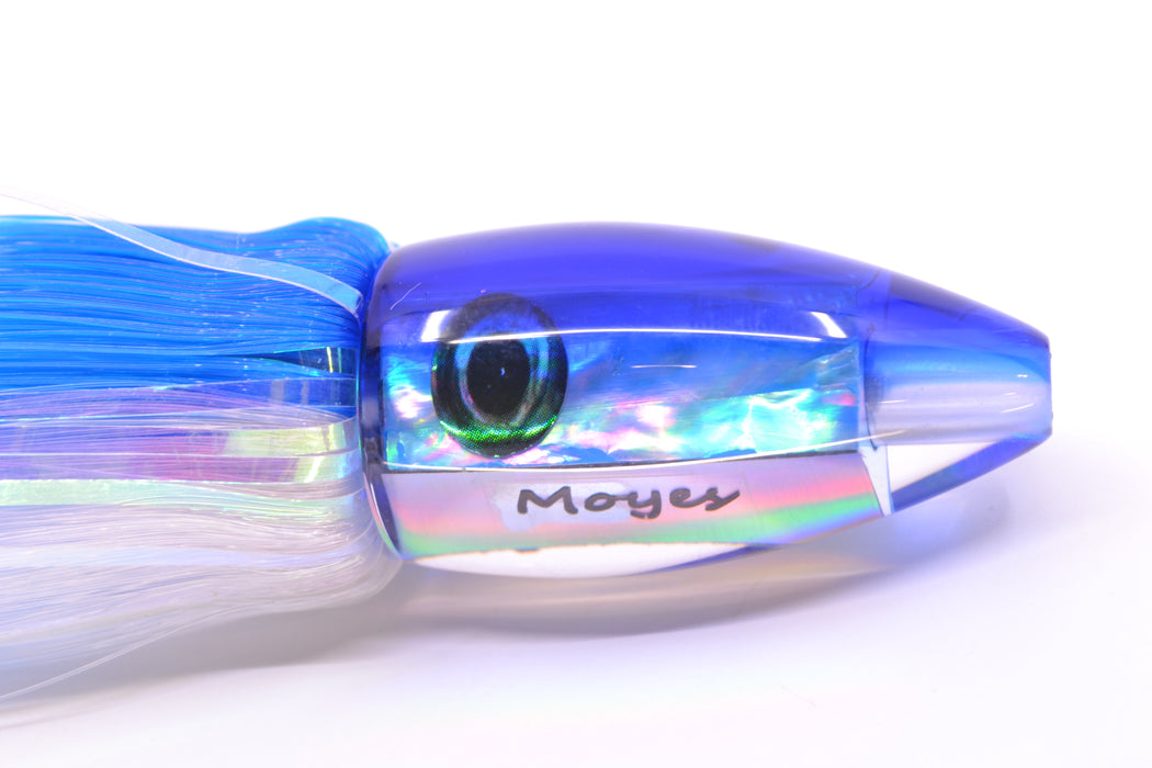 Moyes Lures Ice Blue Awabi Blue Back Poon 5" 1.3oz Skirted Blue-White Hair