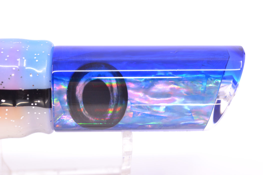 Moyes Lures Ice Blue Awabi Blue Back Taxi Eyes Small Pipe Bomb 9" 4oz Skirted Gay Bob