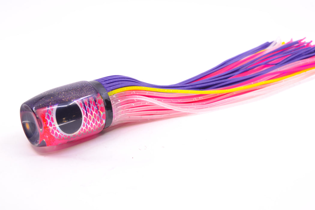 Amaral Lures Pink Pearl Rainbow Scale Purple Stripes Purple Back Jararaca 12" 4oz