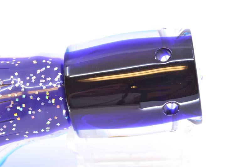 Palmetto Lures White MOP Purple Back Oh Billy Jr 10" 6.5oz Skirted Purple-Clear-Blue