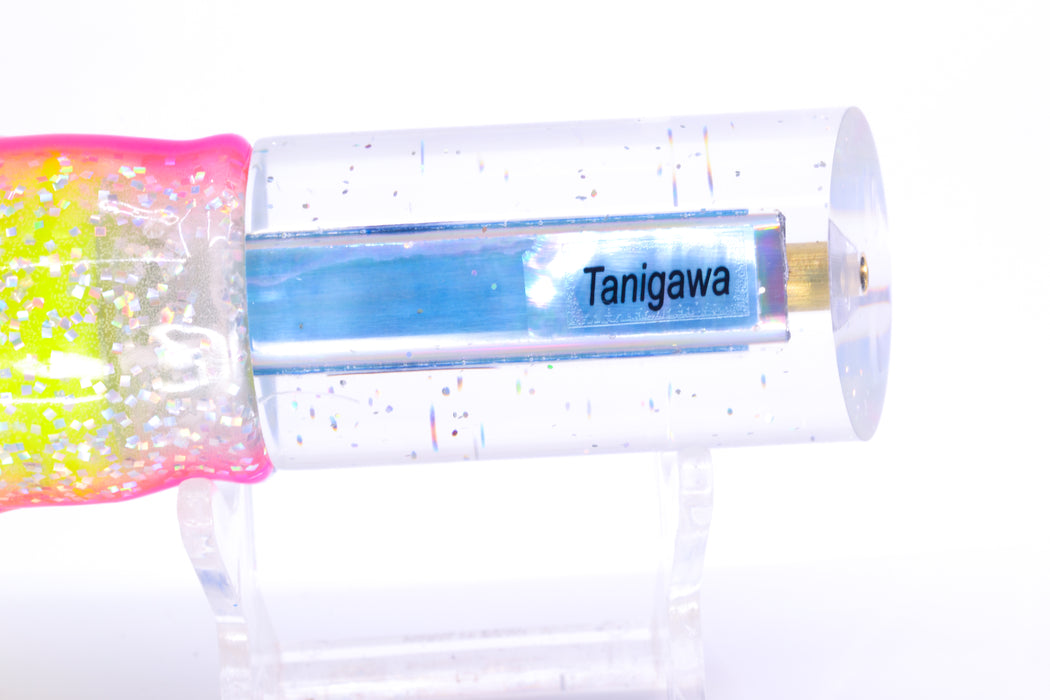 Tanigawa Lures Ice Blue Awabi Red Eyes 9" Tube 7.5oz Skirted Holo-Blue Bars/Rainbow