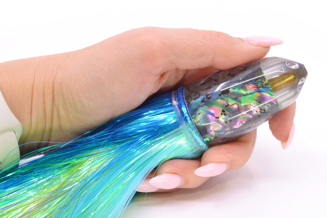 Ali'i Kai Lures Blue-Purple Abalone UFO Jet 9"+ 6.5oz Strobez Royal Blue-Ice Blue/Green