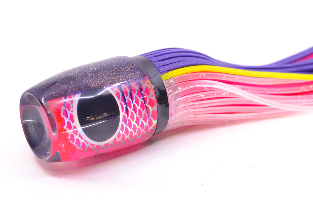 Amaral Lures Pink Pearl Rainbow Scale Purple Stripes Purple Back Jararaca 12" 4oz