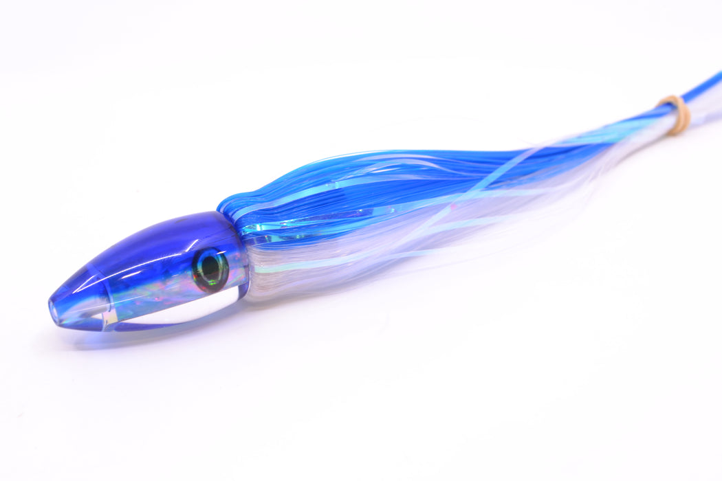 Moyes Lures Ice Blue Awabi Blue Back Poon 5" 1.3oz Skirted Blue-White Hair