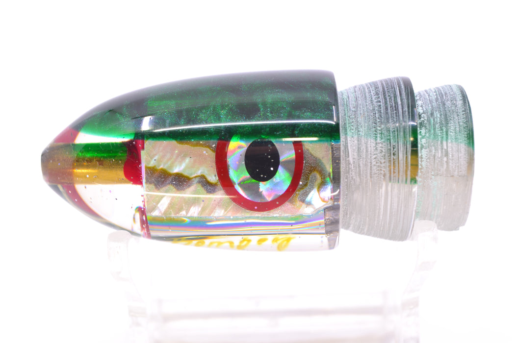 Bomboy Lures White Abalone Green Back Baby Bomb 9" 2.8oz