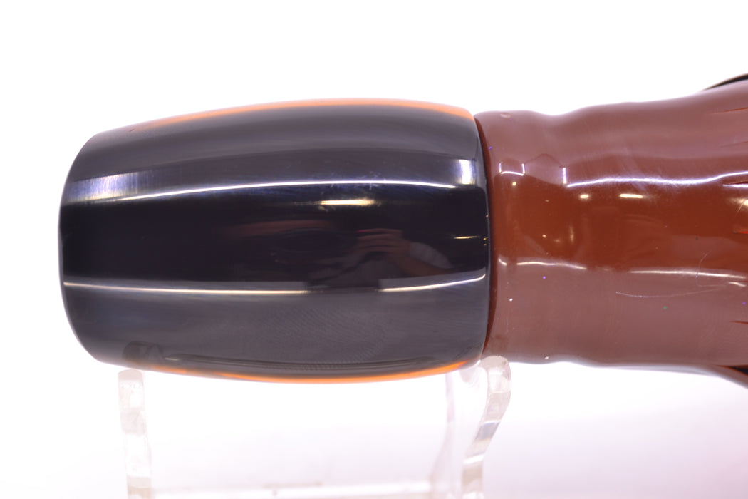 Marlin Magic Lures Amber Awabi Black Back Red Eyes Baby Ruckus 10" 6.5oz Skirted