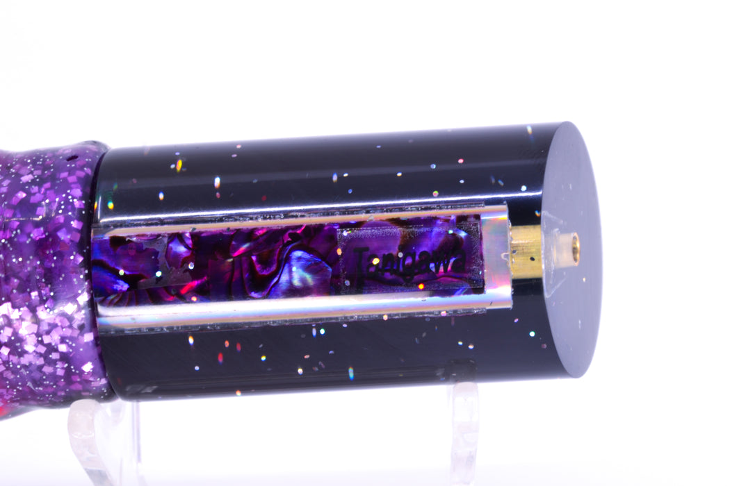 Tanigawa Lures Purple Paua Black Back Red Eyes 9" Tube 7.5oz Skirted Black-Red-Purple