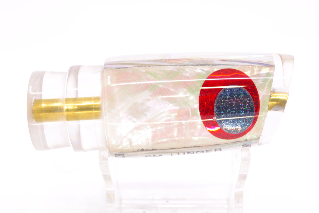 Koya Lures Angel Wing White MOP Black-Red Eyes JP Small Lunger 10" 3.5oz