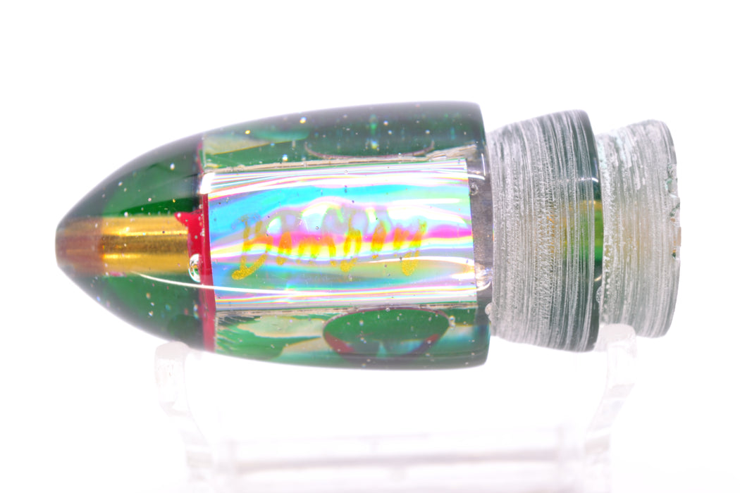 Bomboy Lures White Abalone Green Back Baby Bomb 9" 2.8oz