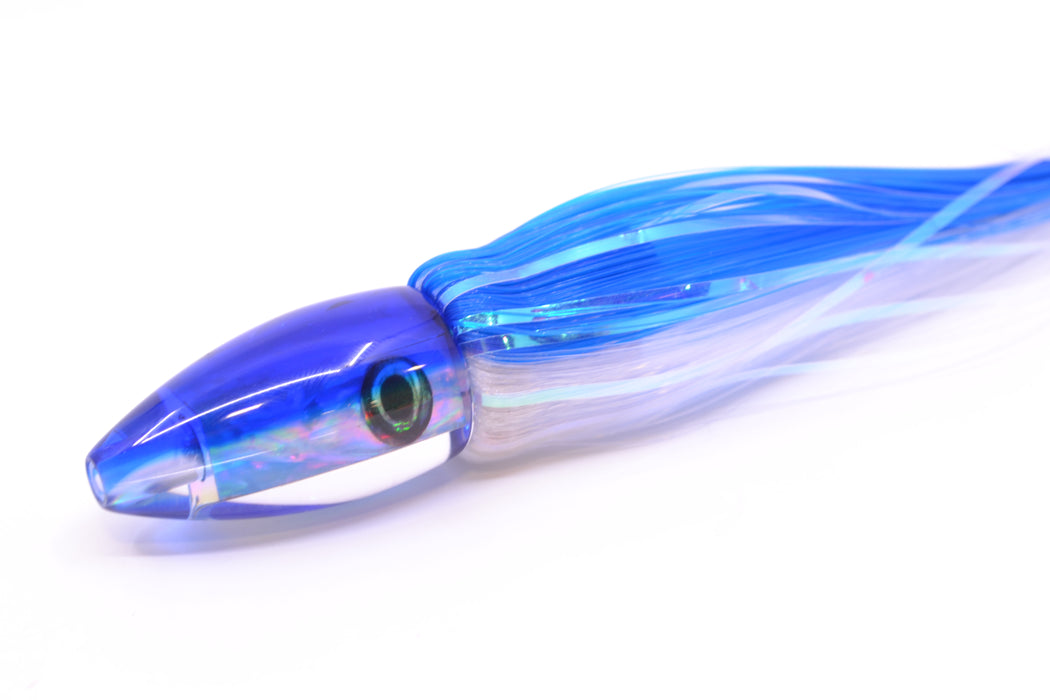 Moyes Lures Ice Blue Awabi Blue Back Poon 5" 1.3oz Skirted Blue-White Hair