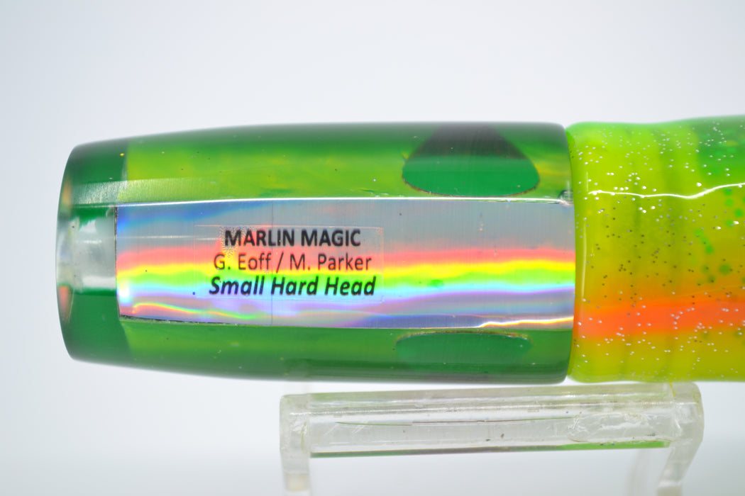 Marlin Magic Lime Green MOP Green Back Red Eyes Small Hard Head 9" 3.3oz Skirted