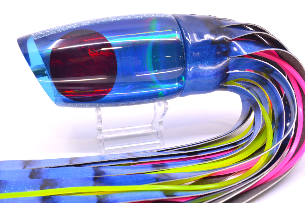 Koya Lures Ice Blue Rainbow Red Eyes Large Poi Dog 16" 14.5oz FT Vinyl Blue Tiger