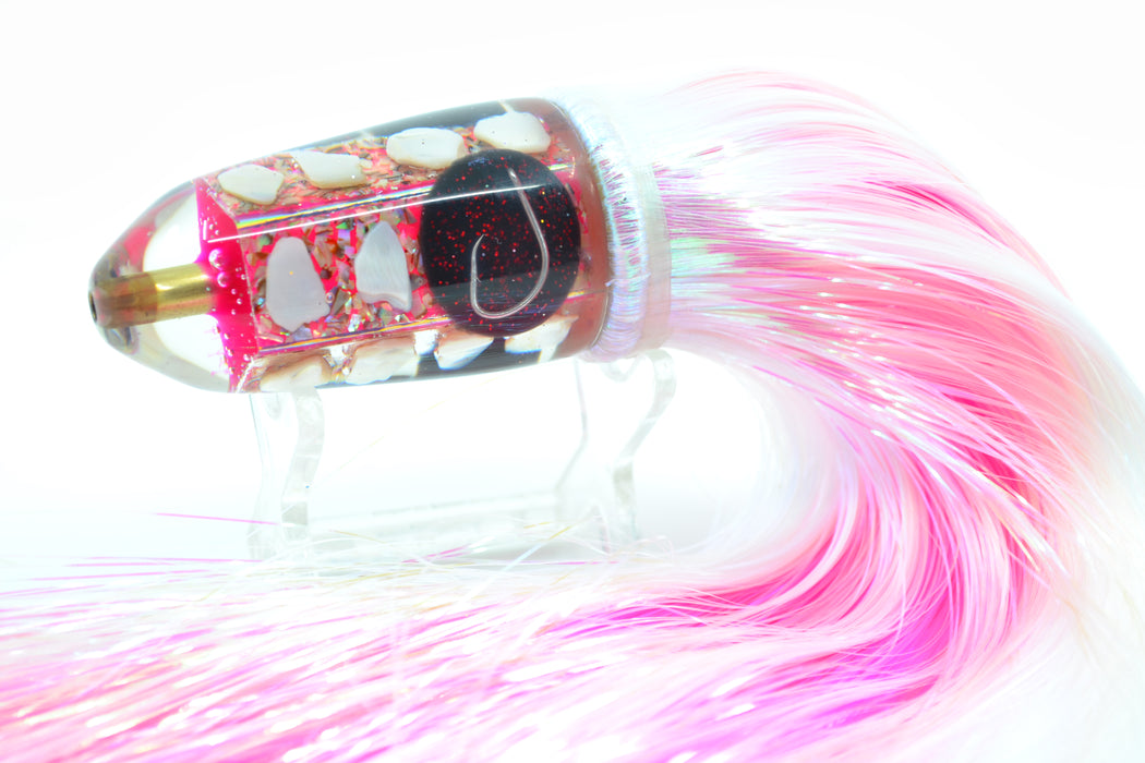 Ganku Lures Pink Salt & Pepper Circle Hook Eyes Bullet 10" 6.6oz Strobez Flashabou