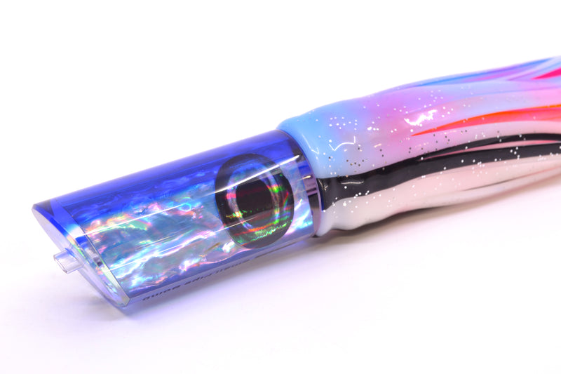 Moyes Lures Ice Blue Awabi Blue Back Taxi Eyes Small Pipe Bomb 9" 4oz Skirted Gay Bob