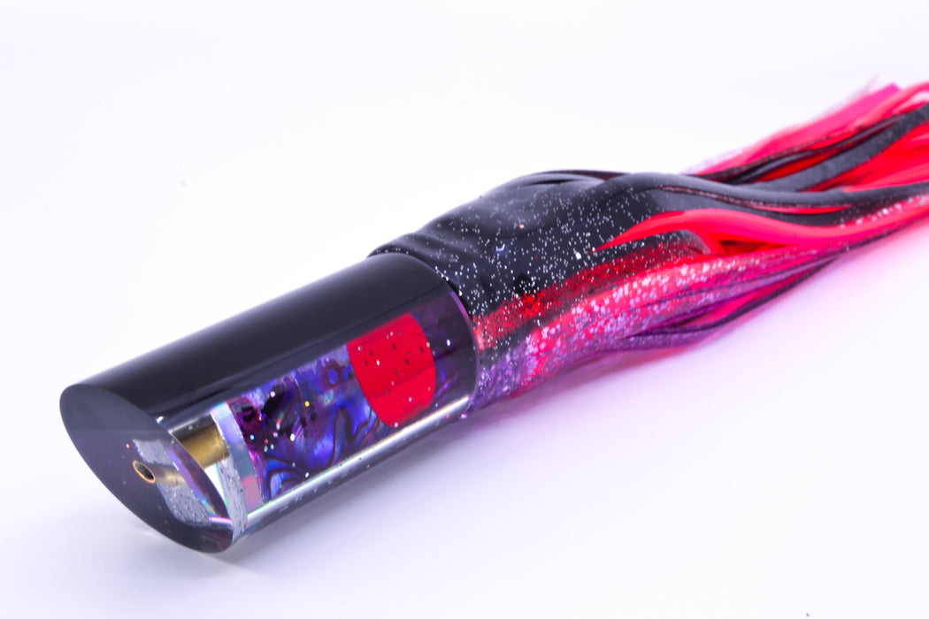 Tanigawa Lures Purple Paua Black Back Red Eyes 9" Tube 7.5oz Skirted Black-Red-Purple