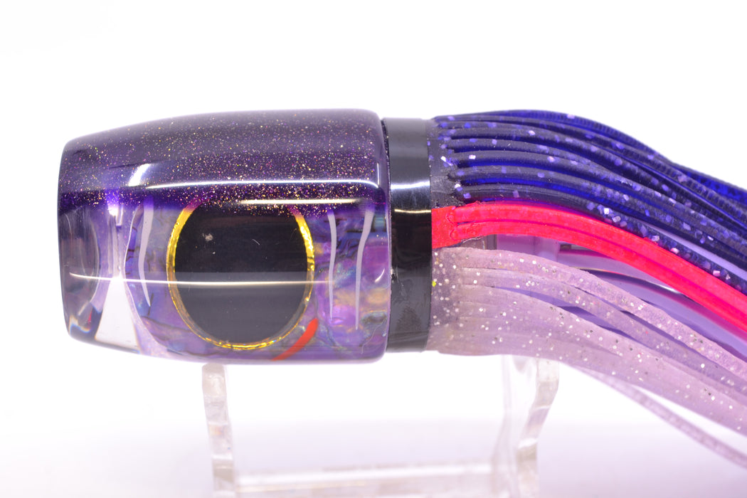 Amaral Lures Purple Marbled Abalone Pearl White Stripes Purple Back Jararaca 12" 4oz